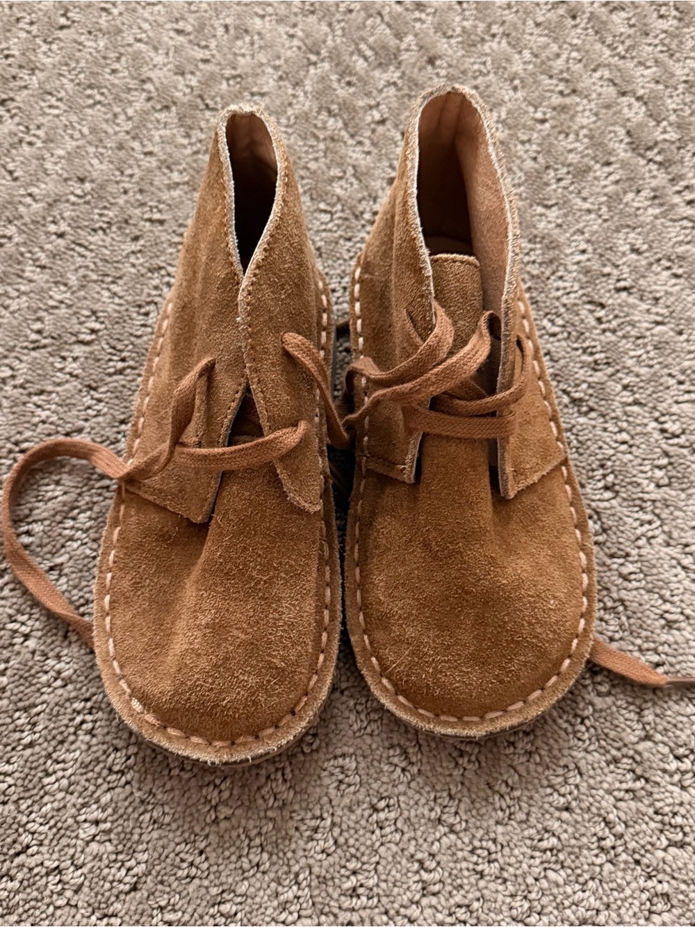 Ralph Lauren Kids Suede Lace-Up Boots in Rust Brown